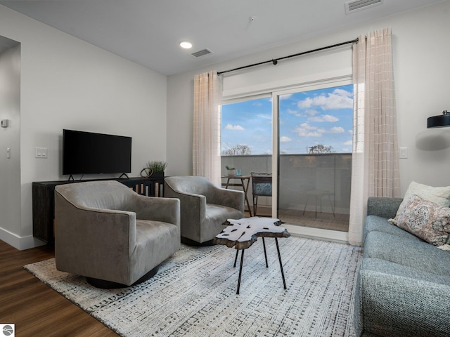 living room featuring hardwood / wood-style flooring