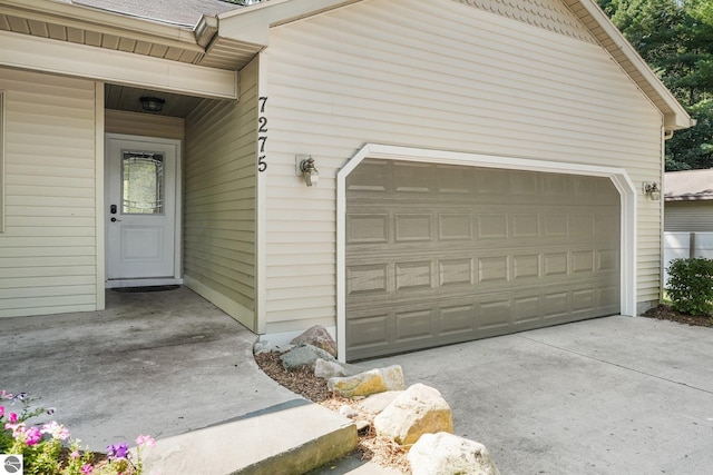 view of garage