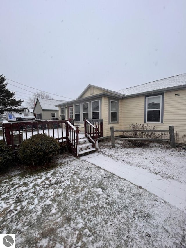 view of front of house featuring a deck