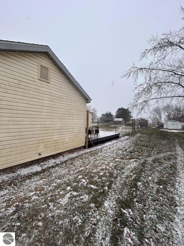 view of snow covered exterior