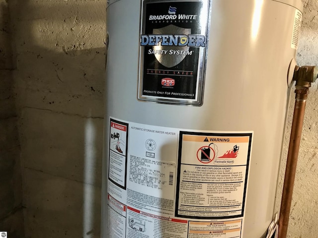 details featuring gas water heater