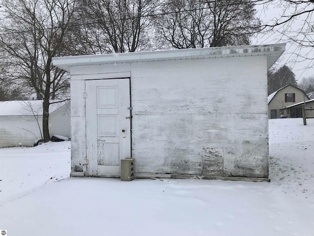 view of snow covered structure