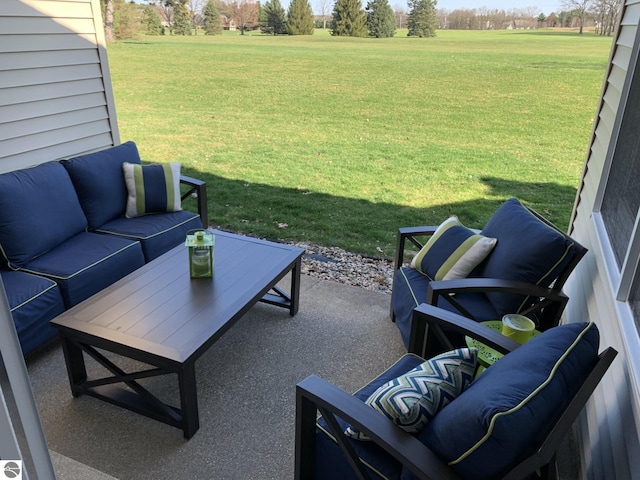 view of patio featuring outdoor lounge area