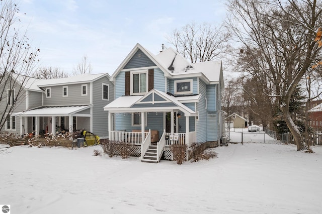 view of front of home with covered porch