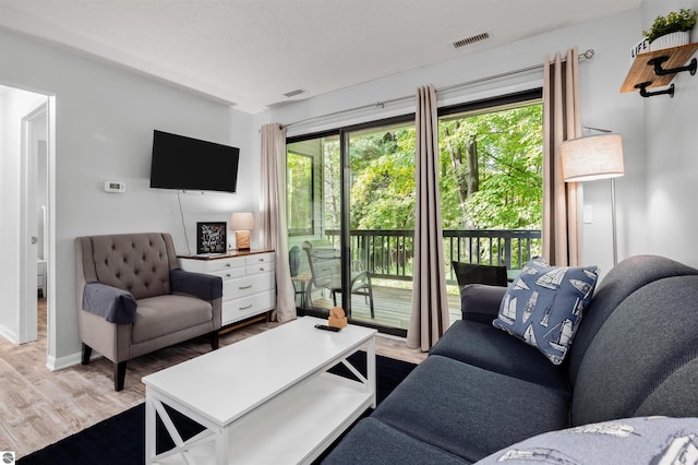 living room featuring hardwood / wood-style flooring