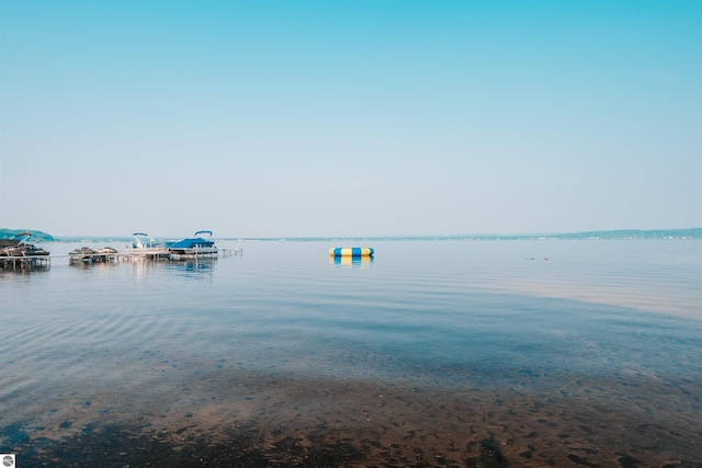 property view of water with a boat dock