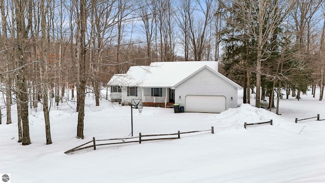 view of front of home with a garage