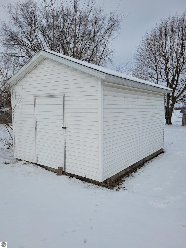 view of snow covered structure