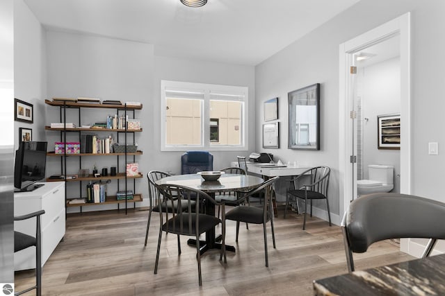 dining area featuring light hardwood / wood-style flooring