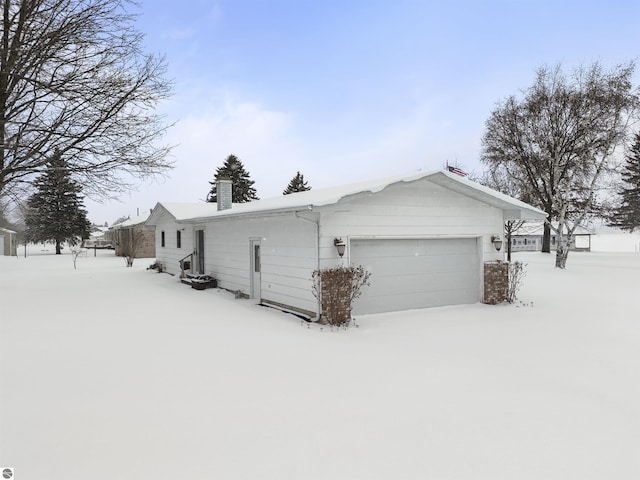 view of snowy exterior