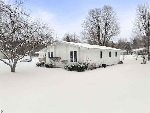 view of snowy exterior