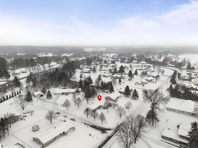 view of snowy aerial view