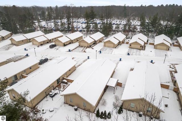 view of snowy aerial view