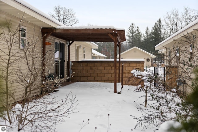 view of snowy yard