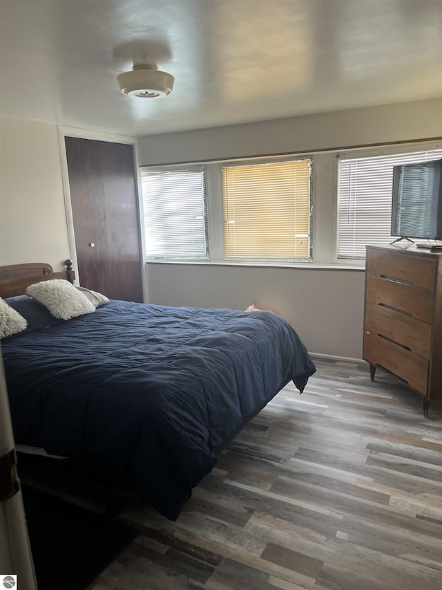 bedroom featuring hardwood / wood-style flooring