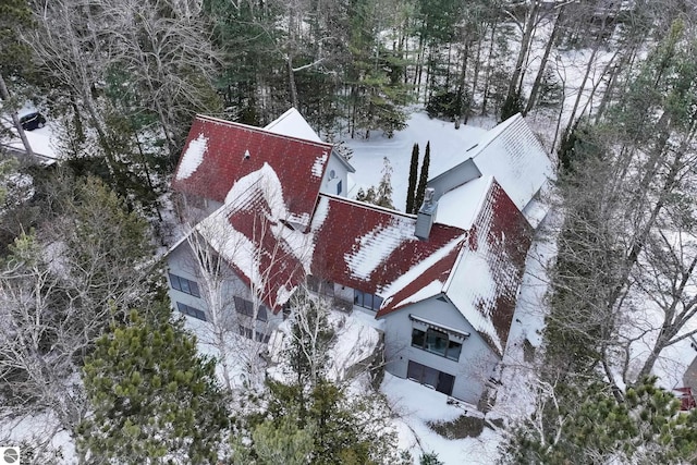 view of snowy aerial view