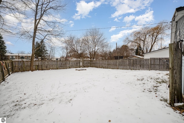 view of snowy yard