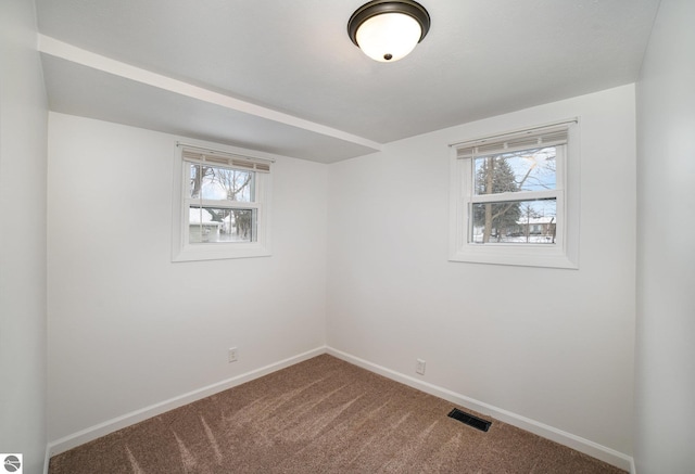 unfurnished room with carpet flooring