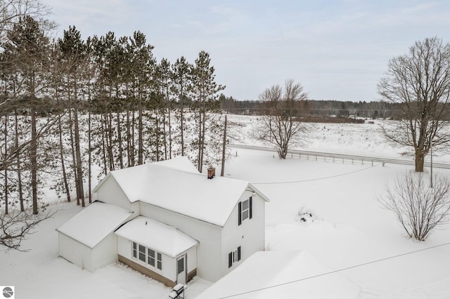 view of snowy aerial view