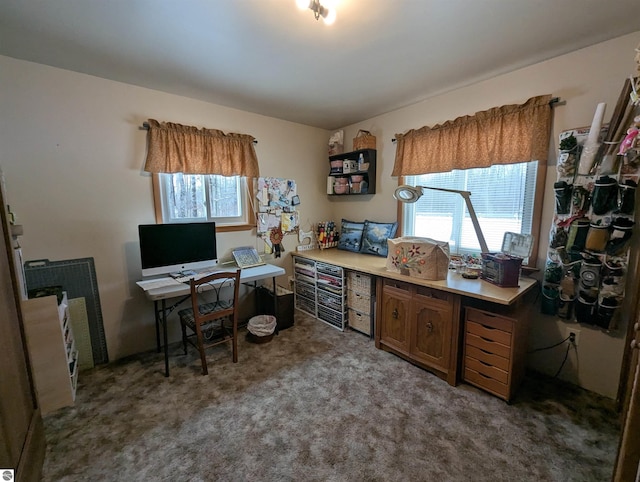 view of carpeted office