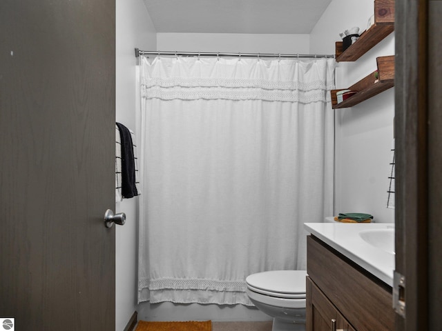 bathroom with toilet and vanity