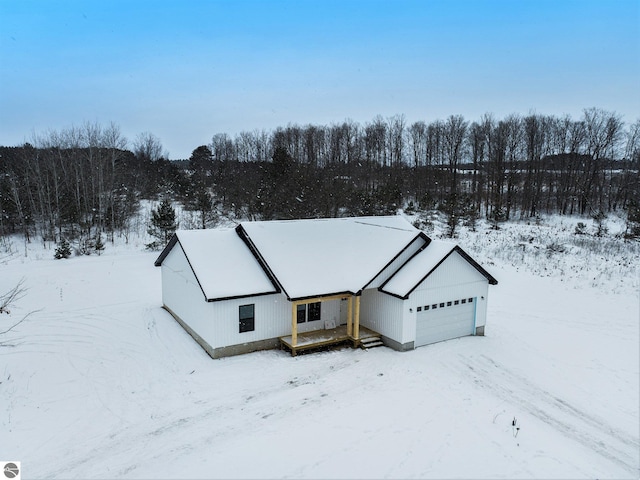 view of snowy aerial view