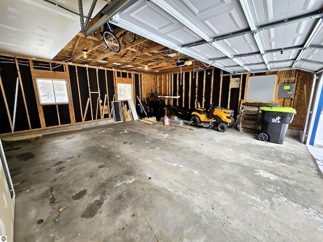 garage with electric panel