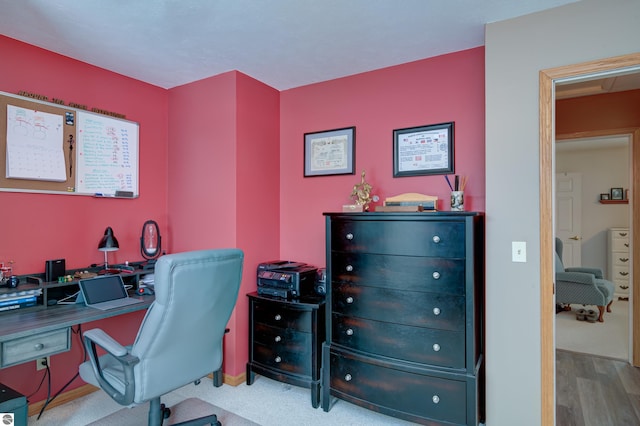 office featuring hardwood / wood-style flooring