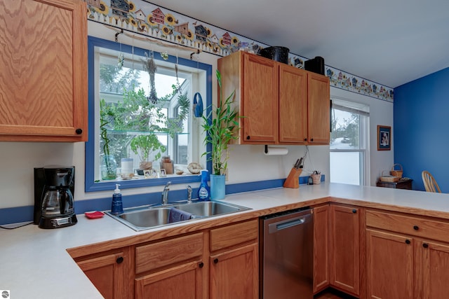 kitchen with dishwasher and sink