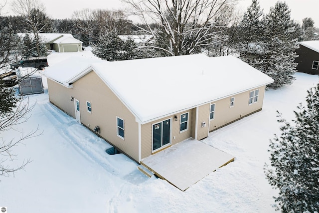 view of snowy aerial view