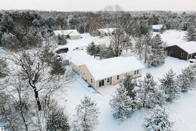 view of snowy aerial view