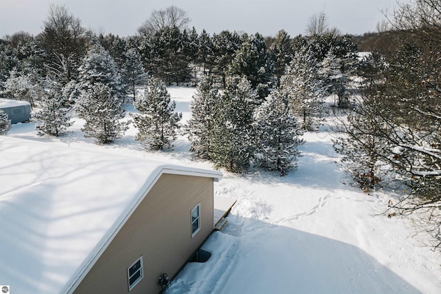 view of snowy aerial view