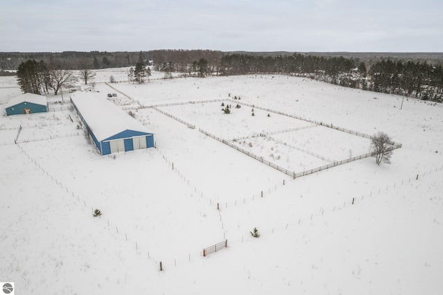 view of snowy aerial view