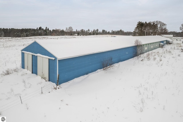 view of snow covered structure