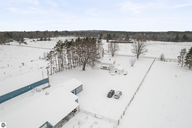 view of snowy aerial view