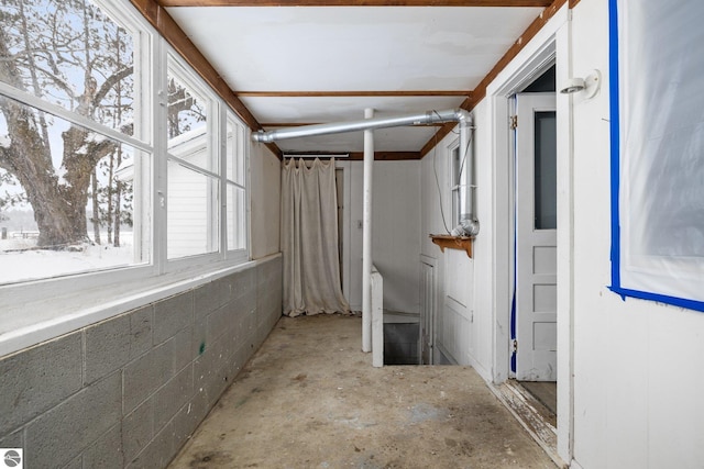 view of unfurnished sunroom