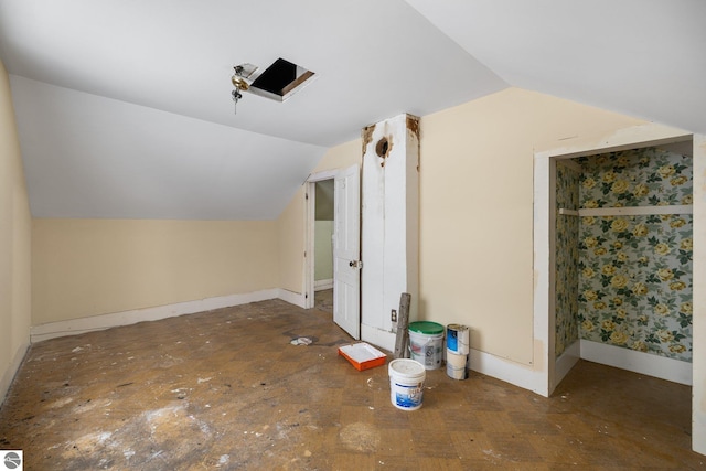 additional living space with lofted ceiling