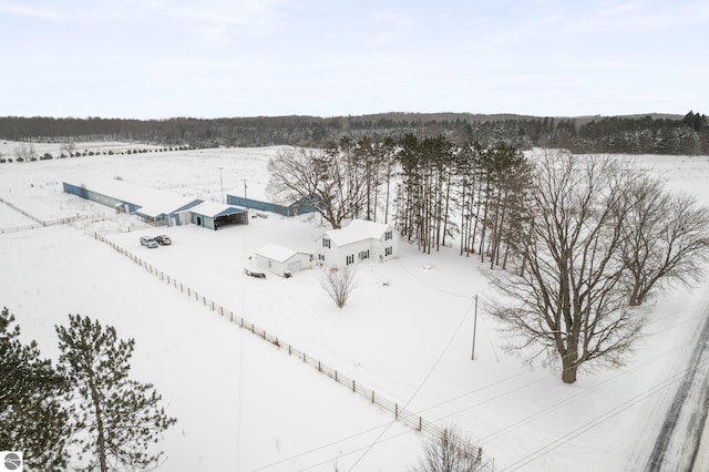 view of snowy aerial view