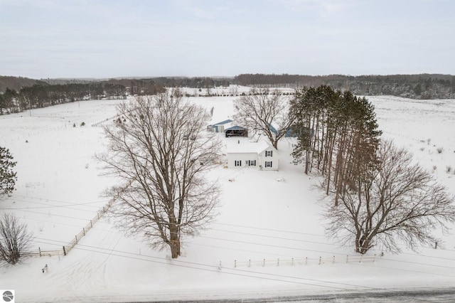 view of snowy aerial view