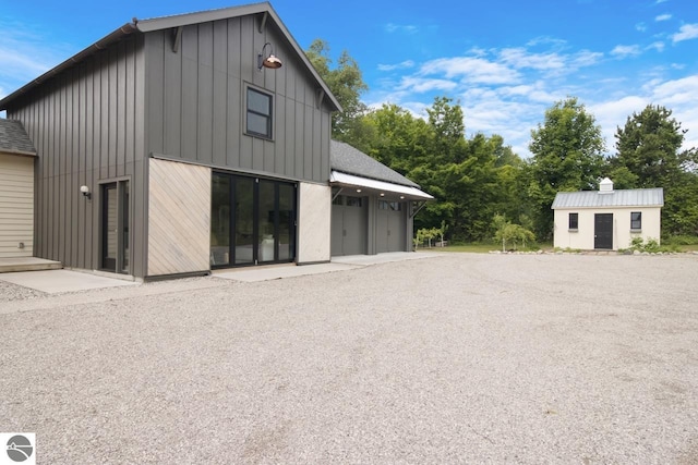 view of outbuilding with a garage