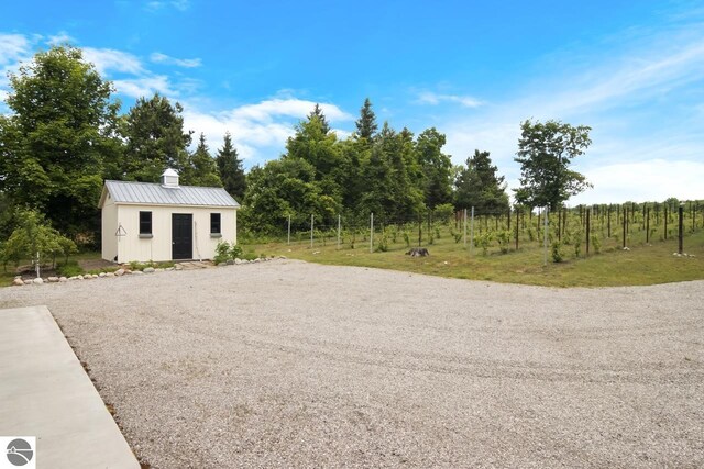 exterior space with a rural view