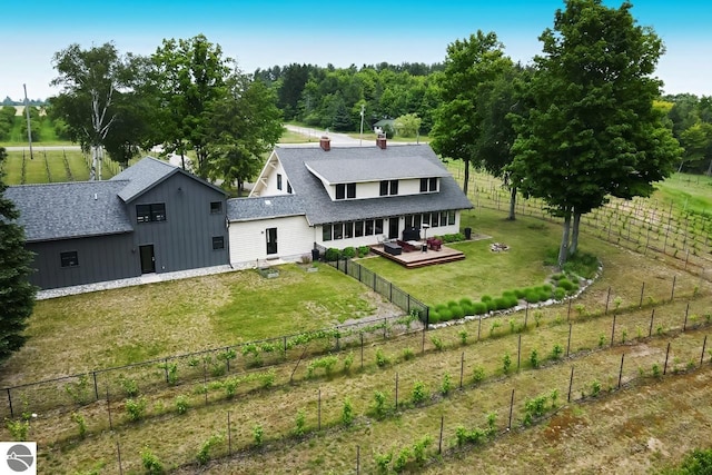 bird's eye view with a rural view