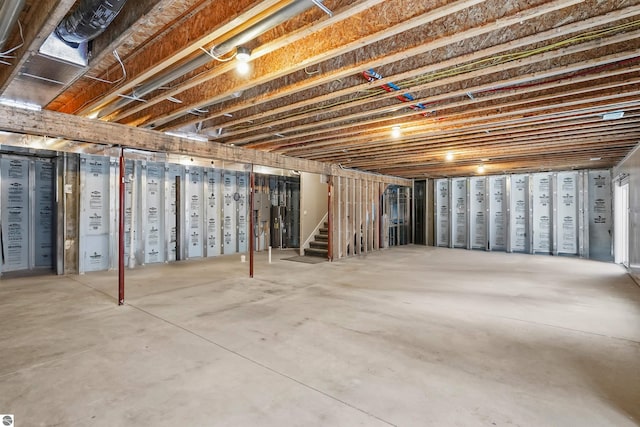 basement with water heater