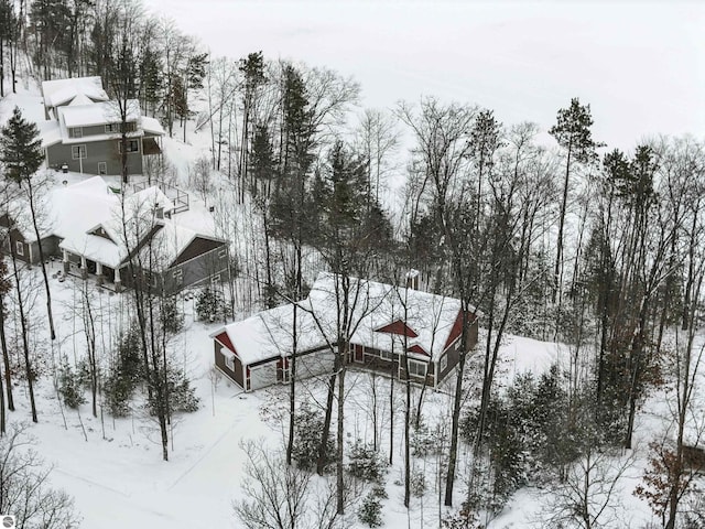 view of snowy aerial view