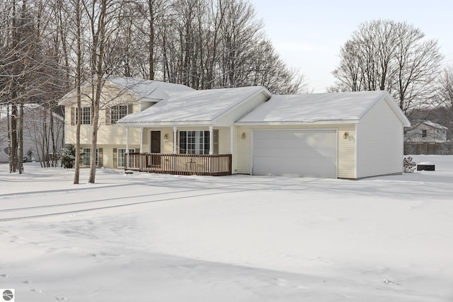 tri-level home with a garage