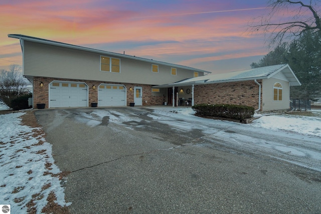 view of front of house with a garage