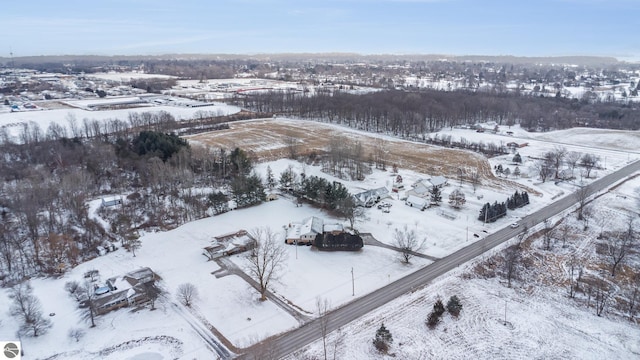 view of snowy aerial view