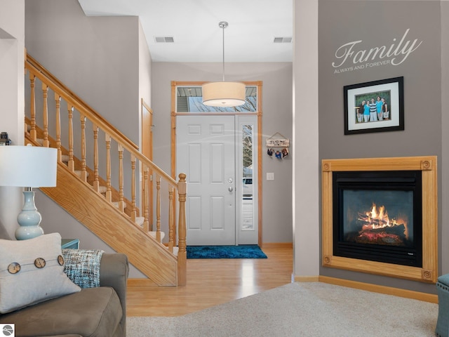 entryway with light wood-type flooring