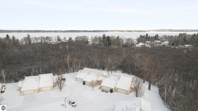 view of snowy aerial view