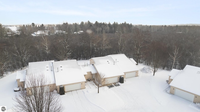 view of snowy aerial view